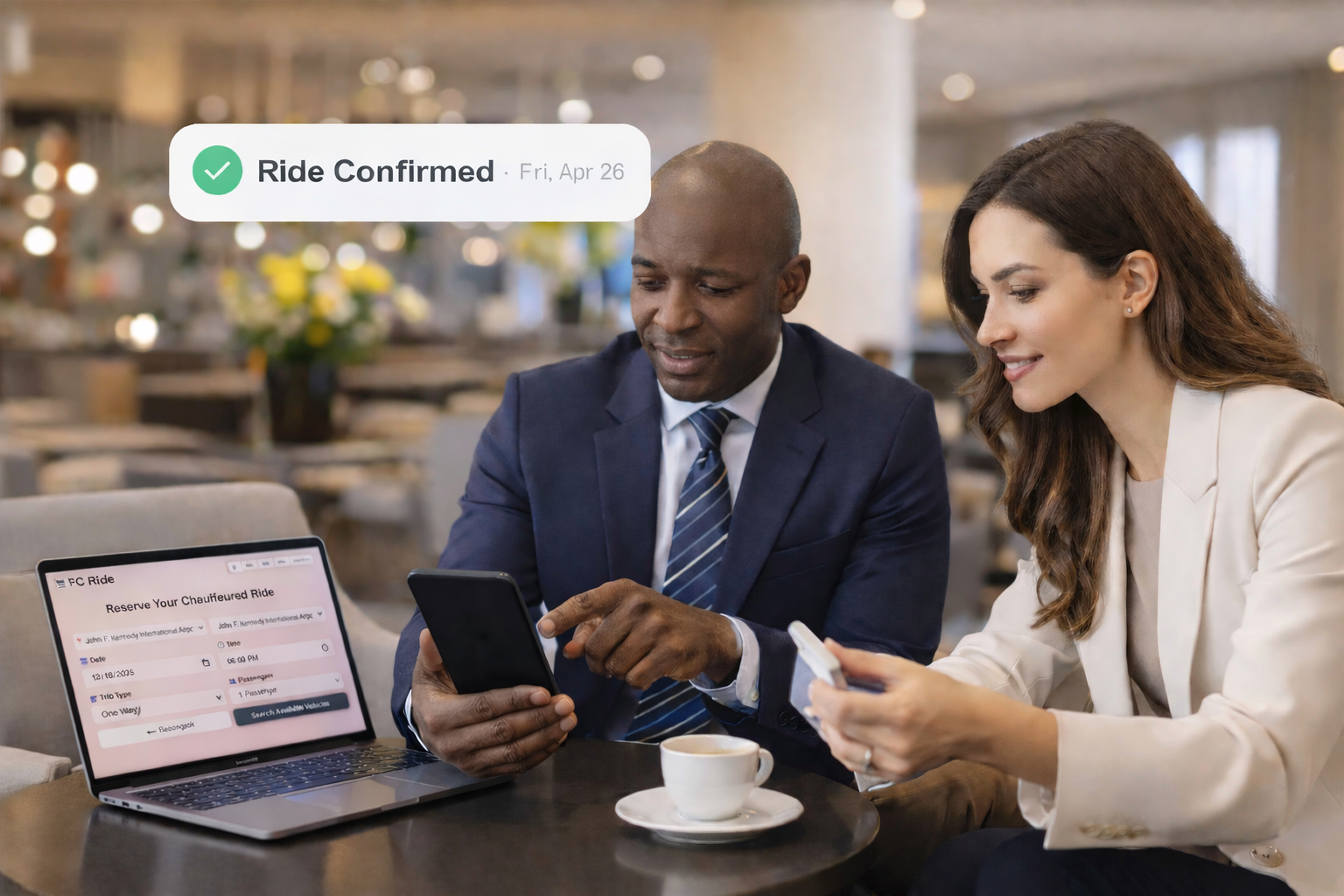 Woman booking test drive